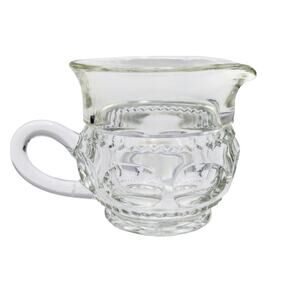 Vintage King's Crown Clear Small Glass Handled Creamer